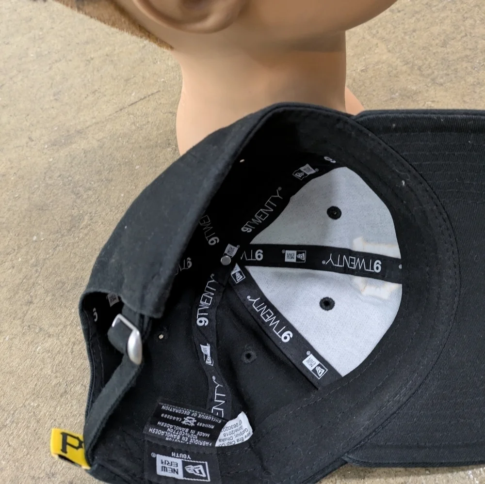 New Era Kids Black Hat with Yellow Lettering Pirates